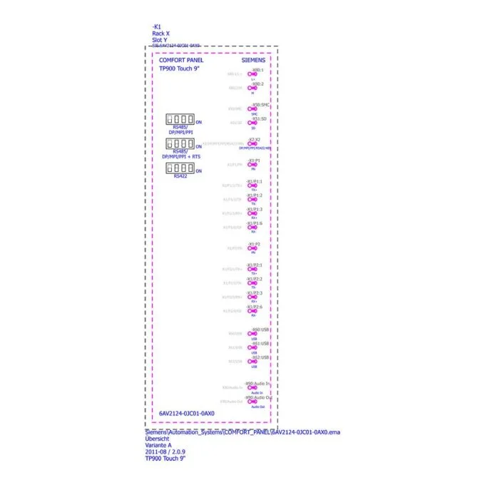 Siemens 6AV2124-0JC01-0AX0 touch control panel — image 2
