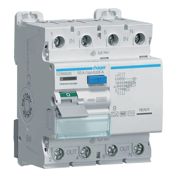 Hager CDB663E circuit breaker — image 1