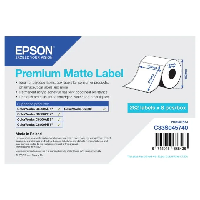 Epson C33S045740 printer label — image 1