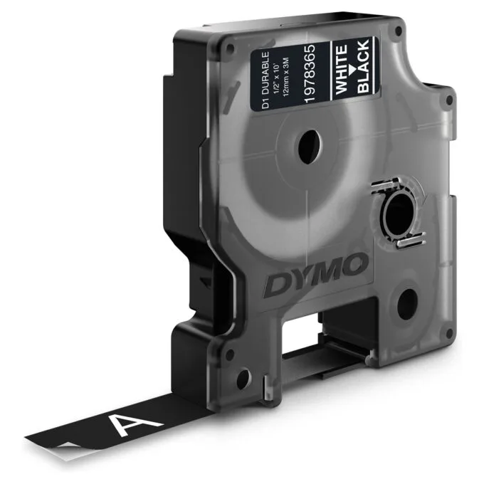 DYMO D1 Durable - White on Black - 12mm label-making tape — image 13