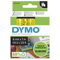 DYMO D1 Standard - Black on Yellow - 6mm label-making tape