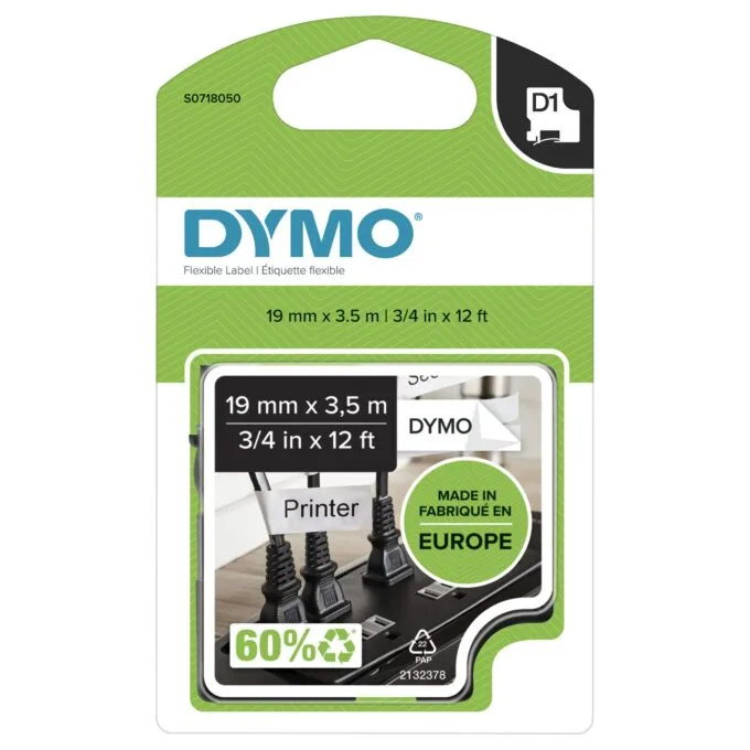 DYMO D1 Durable - Black on White - 12mm label-making tape — image 3