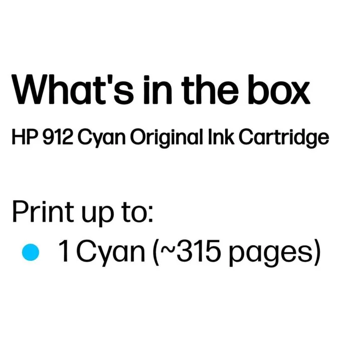 HP 912 Cyan Original Ink Cartridge Cyan 2,9ml 315Seiten — image 2
