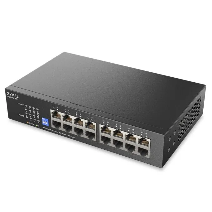 Zyxel Switch Gigabit Ethernet 16-Port R/M UK Plug GS1100-16S — image 2