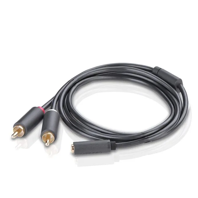 Ugreen AV102 Kabel 2x RCA (Cinch) jack 3.5 mm 0,25m czarny — image 2