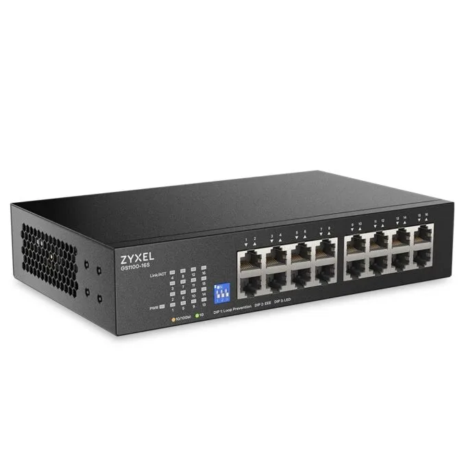 Zyxel Switch Gigabit Ethernet 16-Port R/M UK Plug GS1100-16S — image 3