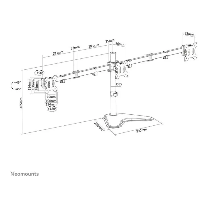 Neomounts FPMA-D550DD3BLACK monitor mount / stand — image 14