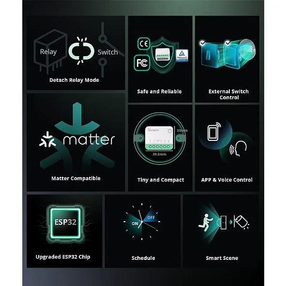 Sonoff WiFi Smart Switch MINI R4M ( Matter ) 4 Pack — image 3
