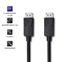 Qoltec DisplayPort v1.2 męski | DisplayPort v1.2 męski | 5K | 1.5m — image 2