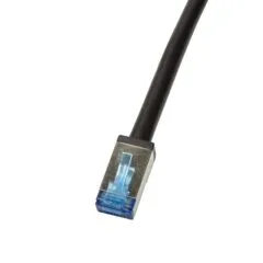 LogiLink kat.6a S/FTP 50.0m czarny pozłacane końcówki