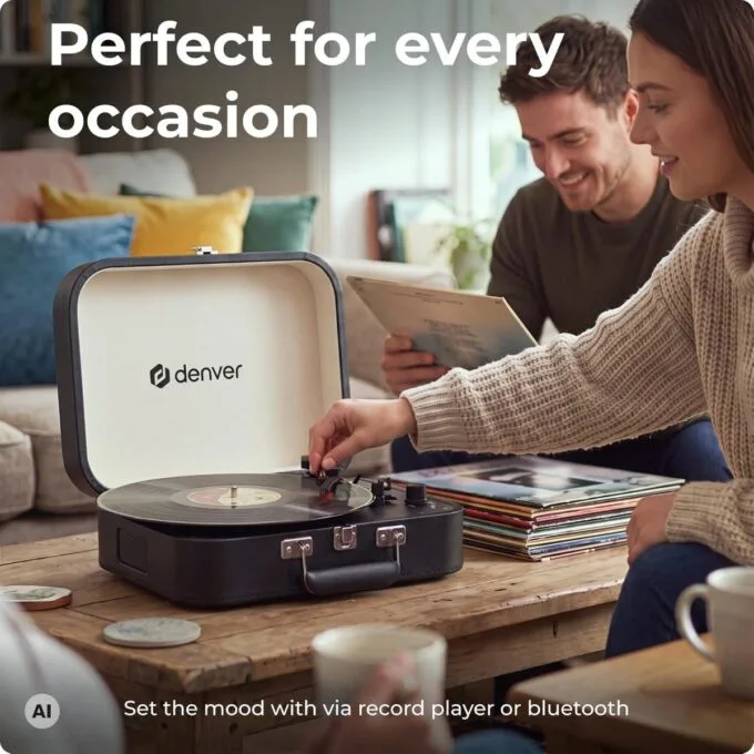 Denver Portable Turntable Built-in speakers PC Recording Software VPL-130DGR — image 2