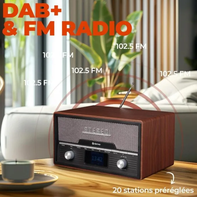 Denver Music System BT DAB+/FM MDA-525DW DARK WOOD — image 2