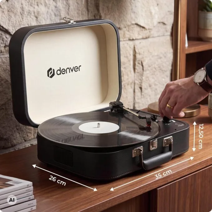 Denver Portable Turntable Built-in speakers PC Recording Software VPL-130DGR — image 7
