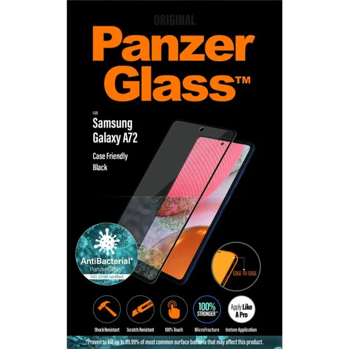 PanzerGlass E2E Microfracture Sam A72A725 Case Friendly AntiBacterial czarny/black — image 3