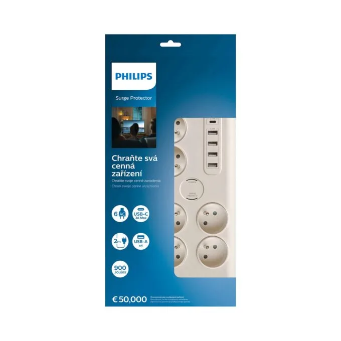 Philips 6 gniazd AC Fr 40W, 2 m — image 2
