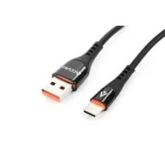 Accura USB-A - USB-C 2.0m gumowy 5V/2A czarny