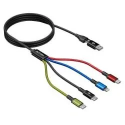 Accura 8w1 USB-A/USB-C to 2xUSB-C | Lightning | microUSB | 3.0A | 1.2m | czarny — image 2