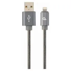 Gembird USB 2.0 (AM/8-pin lightning M) oplot metalizowany 2m szary