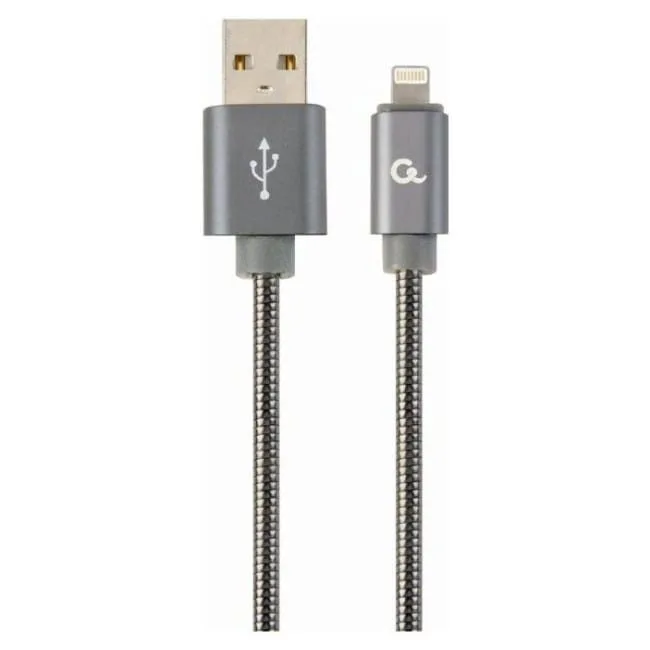 Gembird USB 2.0 (AM/8-pin lightning M) oplot metalizowany 2m szary — image 1