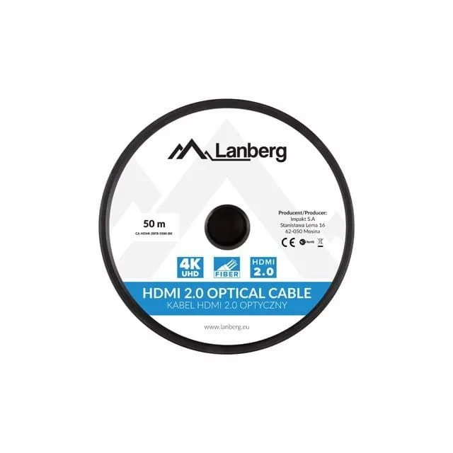Lanberg kabel HDMI v2.0 M/M 50m optyczny AOC czarny — image 2