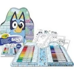 Crayola Bluey Zestaw artystyczny kolorowanki dla dzieci, naklejki i flamastry 47el.
