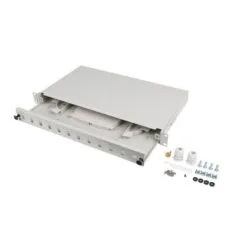 Lanberg Przełącznica światłowodowa 12XSC Simplex / 12XLC Duplex Rack 19'' 1U szara