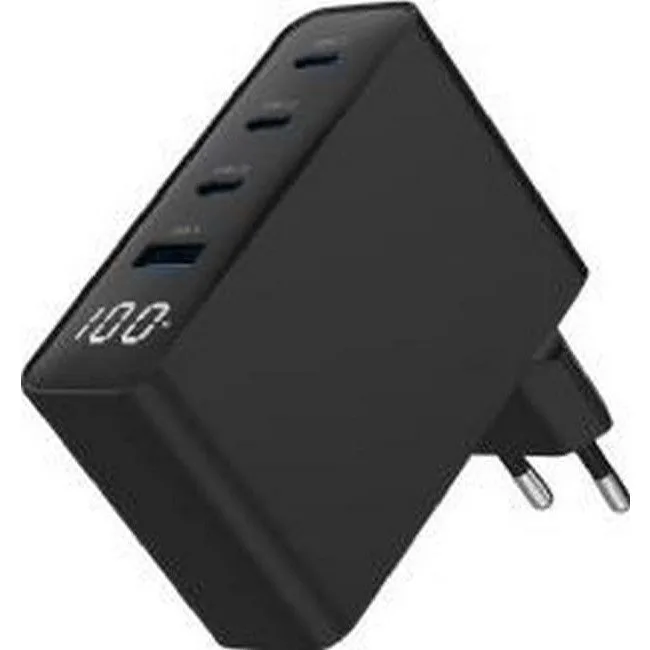 Gembird GaN 4x USB, 100W, LCD, czarna — image 2