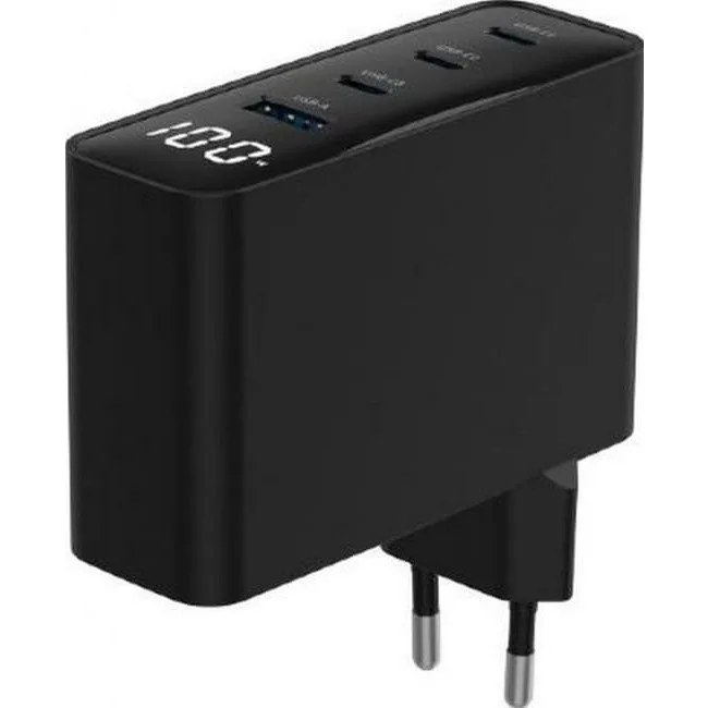 Gembird GaN 4x USB, 100W, LCD, czarna — image 3