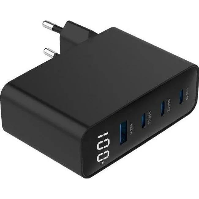 Gembird GaN 4x USB, 100W, LCD, czarna — image 4