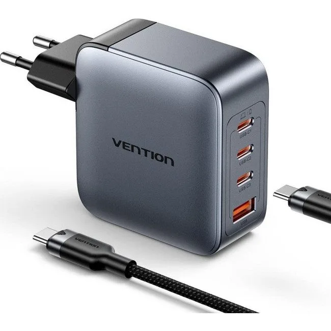 Vention 100W GaN 1x USB-A 3x USB-C + kabel USB-C do USB-C 1m — image 2