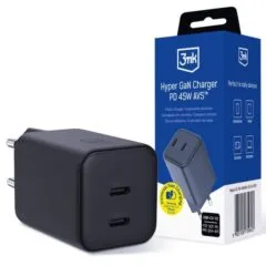 3mk Hyper Charger PD 45W GaN AVS QC4+ PPS AFC FCP DCP 2C Black