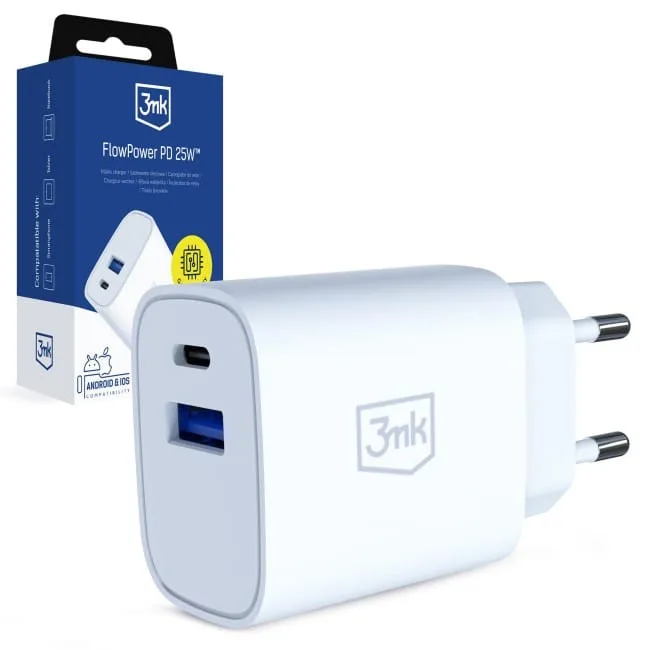 3mk FlowPower 25W 1A1C PD QC4+ biała — image 1