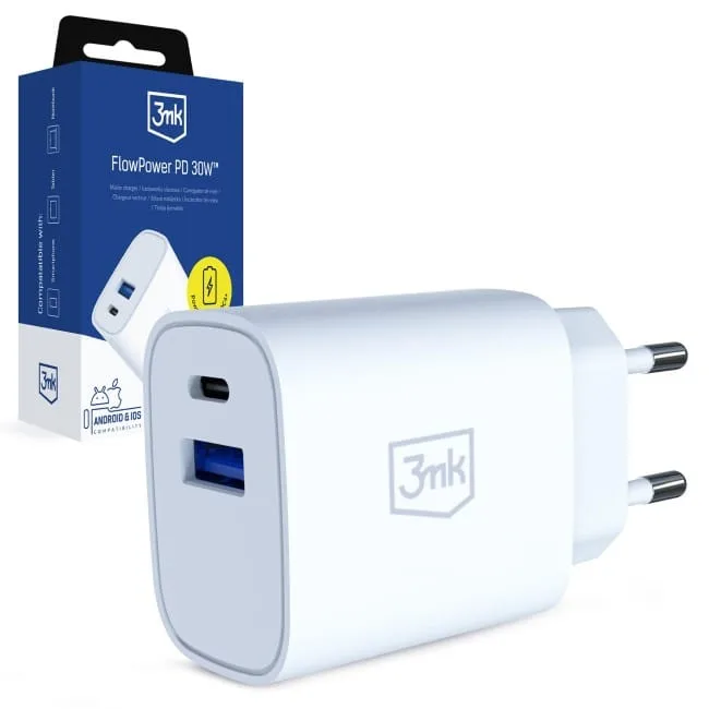 3mk FlowPower 30W 1A1C PD 3,0 QC4+ biała — image 1