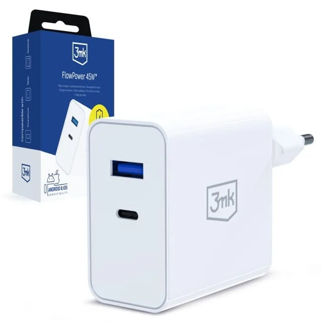 3mk FlowPower 45W 1A1C PD3.0 QC4+ biała — image 1