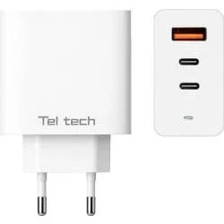 Teltech GaN USB / 2x USB-C 65W QC PD białyTCH-07 — image 2