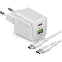 SBS 30W 1c + 1a biały + kabel cc 1.5 metra biały