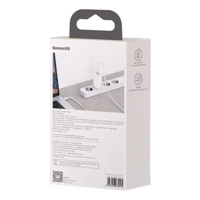 Baseus GaN2 Lite, USB + USB-C, 65W, EU (biała) — image 10