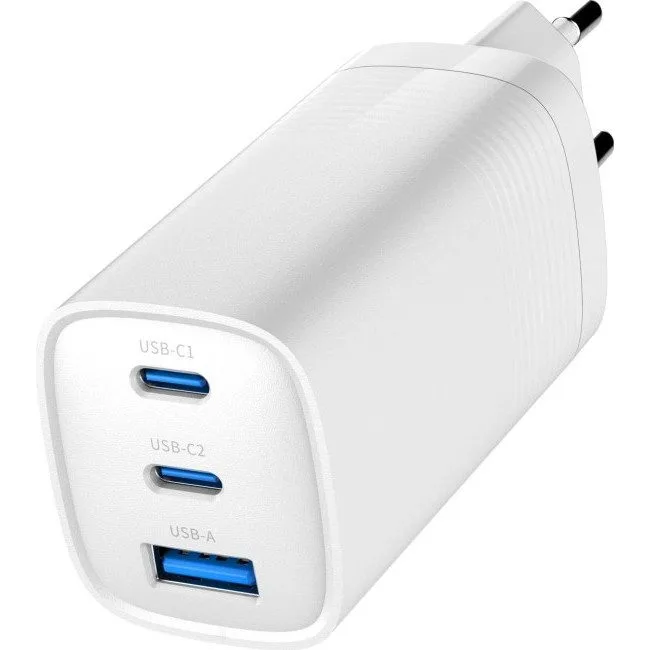 Gembird GaN USB QC3.0 27W 2xType-C max 65W biała — image 2