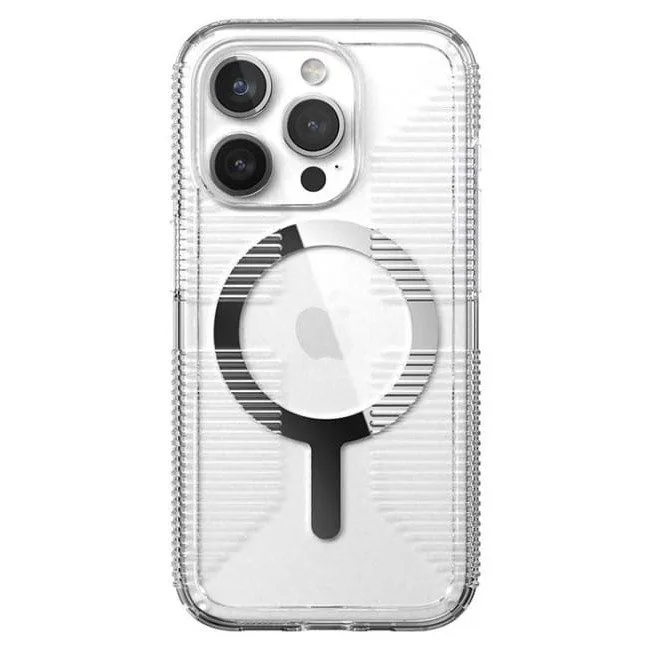 Speck Gemshell Grip + MagSafe do iPhone 15 Pro (Clear / Chrome Finish) — image 5