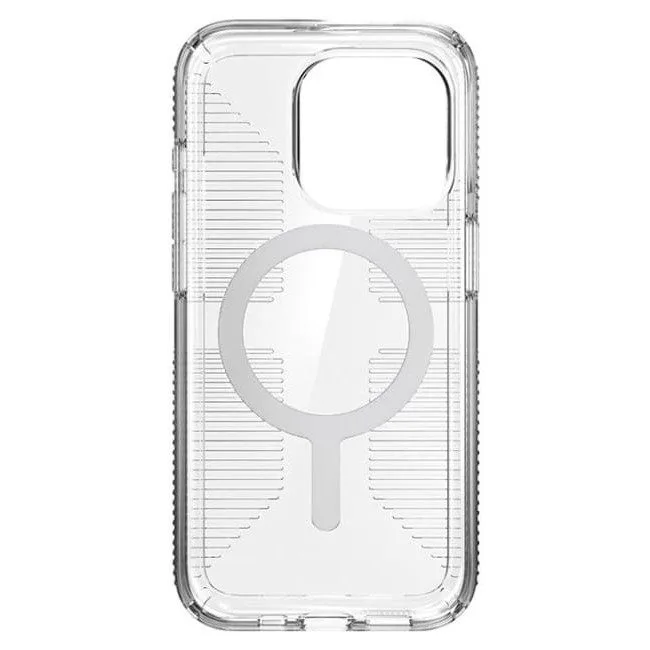 Speck Gemshell Grip + MagSafe do iPhone 15 Pro (Clear / Chrome Finish) — image 6