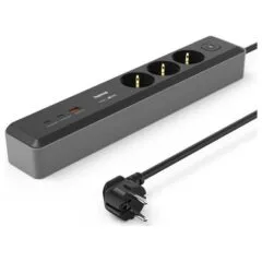 Hama 3 gniazda SCHUKO, 1,4M, 2 USB-C, 1 USB-A, Power Delivery, 100W