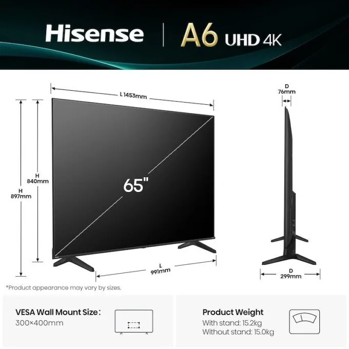 Hisense 65A69Q 65‑inch 4K Smart LED TV - 65A69Q — image 4