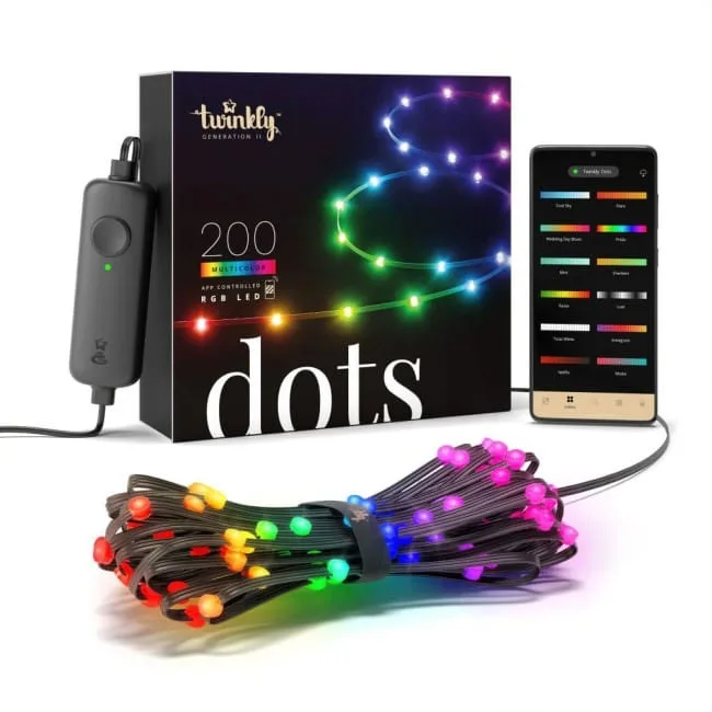Twinkly Dots 200 LED RGB black wire — image 1