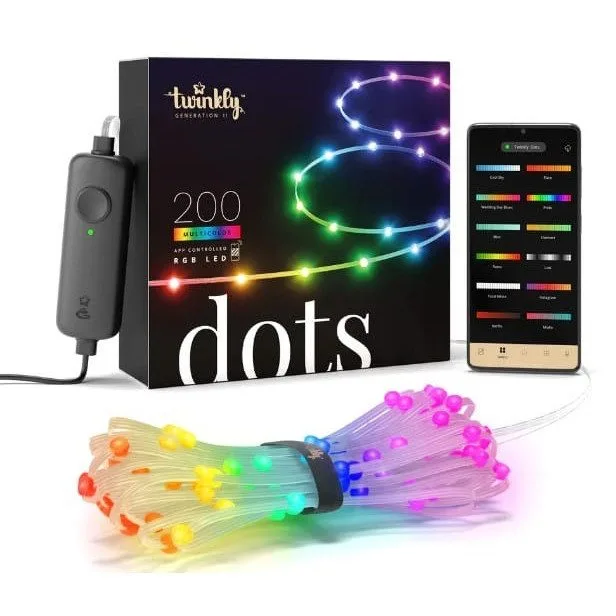 Twinkly Dots 200 LED RGB transparent wire — image 1