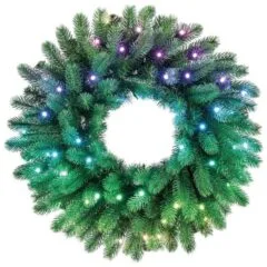 Twinkly Pre-lit Wreath - 50 RGB LED, Regal, 60 cm, zielony przewód