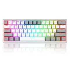 Klawiatura gamingowa Redragon Fizz Pro K616 Redragon Mechanical Red Switches bezprzewodowa mechaniczna podświetlana biało-szara