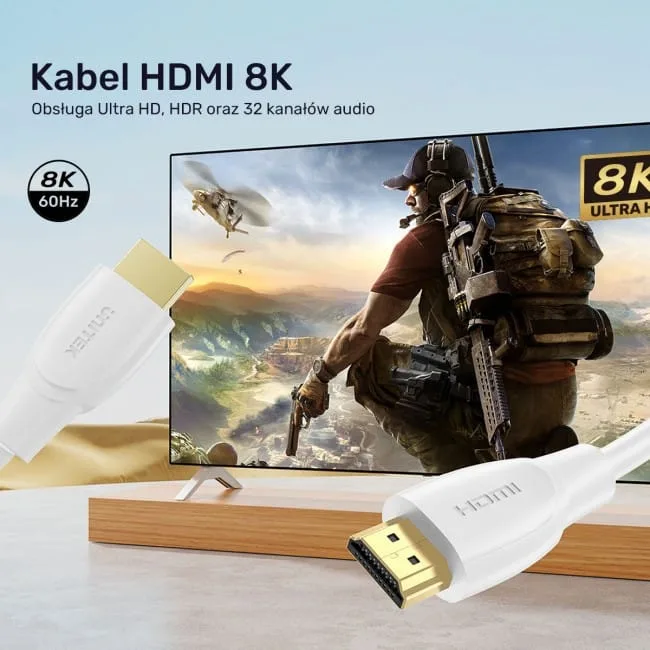 Unitek HDMI 2.1 8K HDR biały 7m — image 10