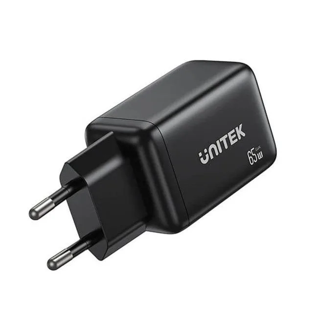 Unitek Ładowarka sieciowa 3-portowa GaN 65W, 2xUSB-C, USB-A, PD 3.0, czarna — image 2