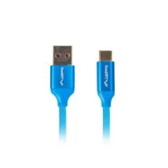 Lanberg kabel USB-C - USB-A M/M 2.0 1.8m QC 3.0 niebieski