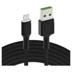 Green Cell USB-A - Lightning świecący 1.2m czarny